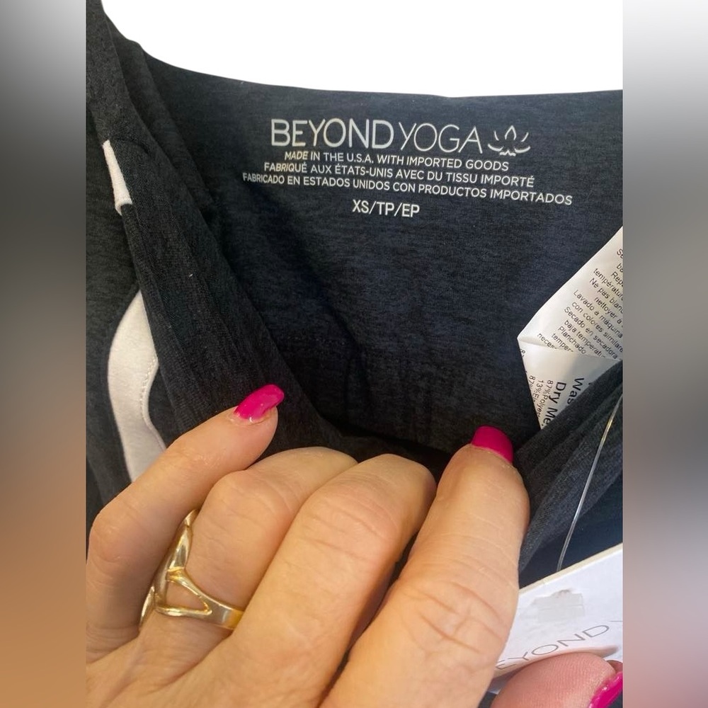 Beyond Yoga Black Jumpsuit with White Stripes - Picture 4 of 5